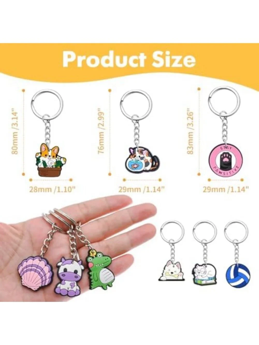 30-200P Cute Backpack Keychains | Charms & Bag Accessories | Random Key Rings
